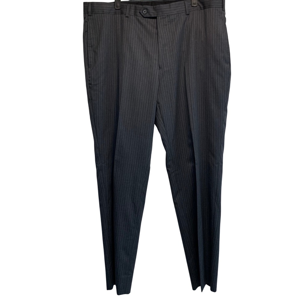 Brooks Brothers 346 Fitzgerald Fit Dress Pants 40R Wool Pinstripe Charcoal Gray